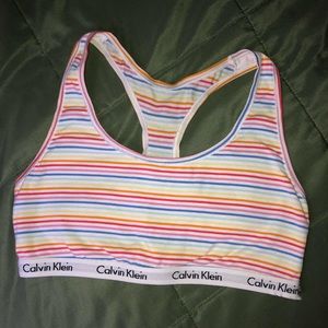 Calvin Klein racer back rainbow sports bra. M.
